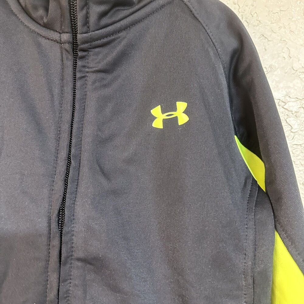 Under Armour Kids Boys Track Suit Full Zip Up Jacket Pants Size 3T Black Green - Picture 4 of 7